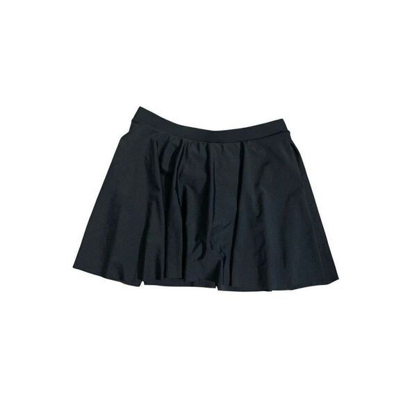 Womens Solid Black Mid Rise Athletic Nylon Mini Skort Small - Picture 2 of 4